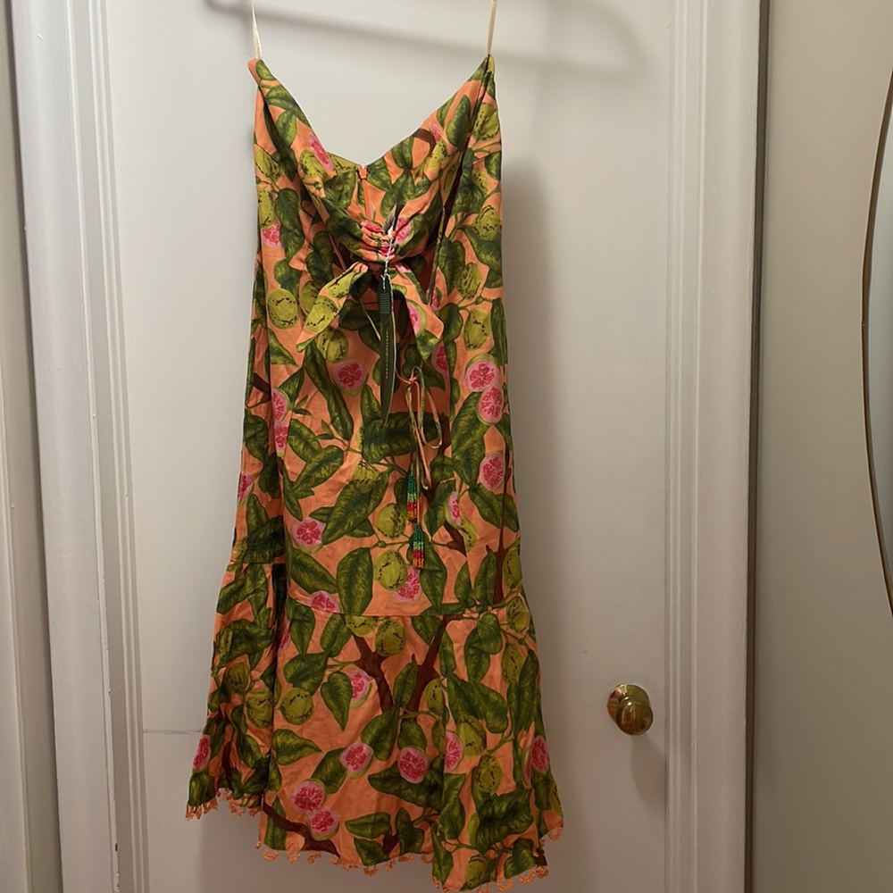 WT NEVER WORN Farm Rio Linen Halter Dress